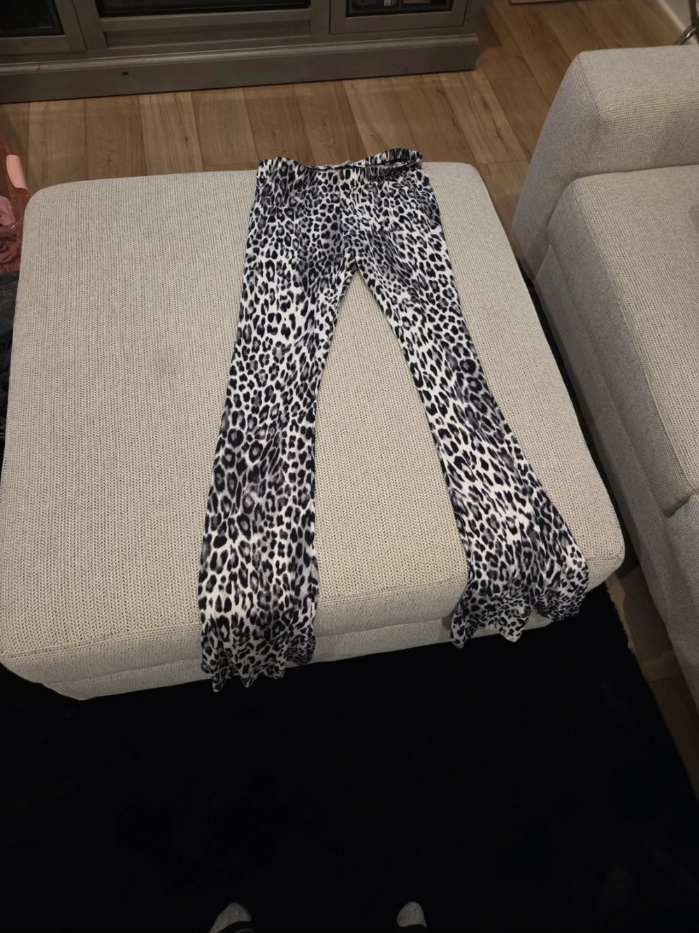 Three Bird Nest Black & White Leopard Print Pants